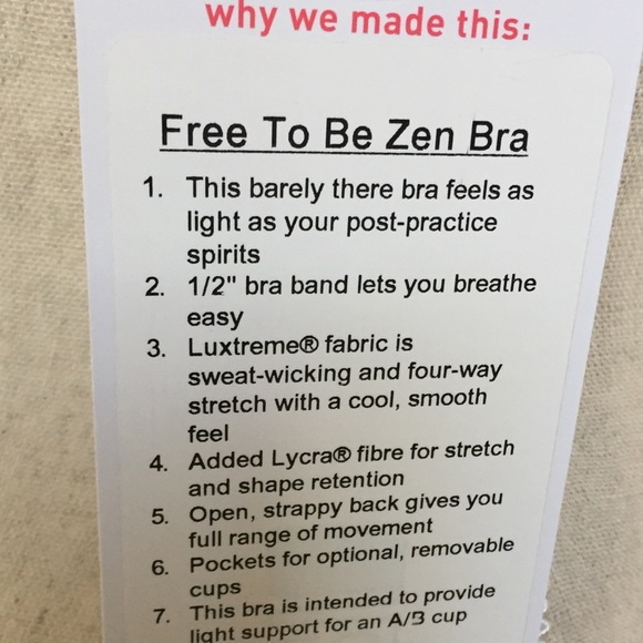 NWT JADD LULULEMON FREE TO BE ZEN BRA JADED w PADS - Picture 4 of 6